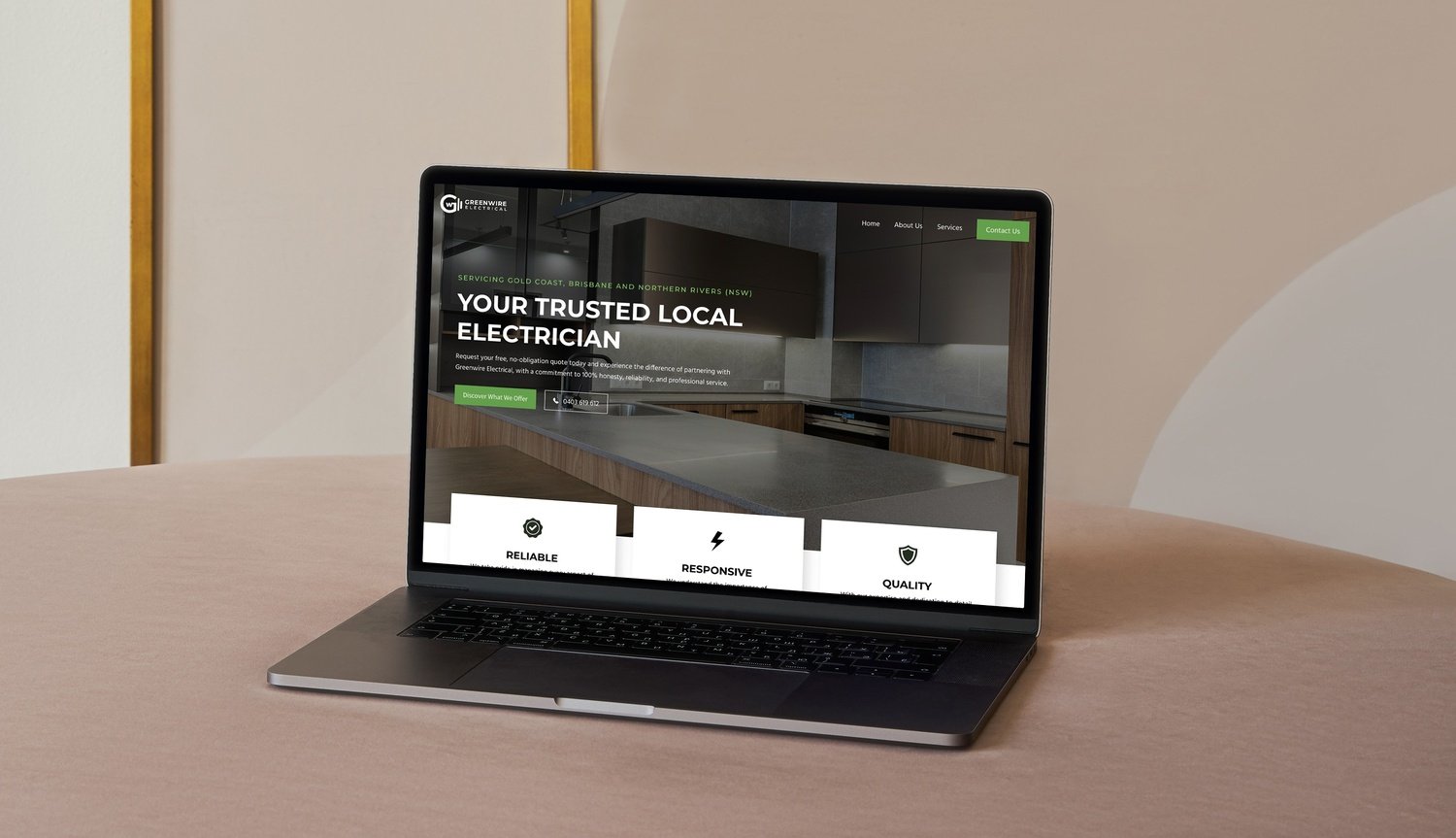 greenwire electrical website mockup